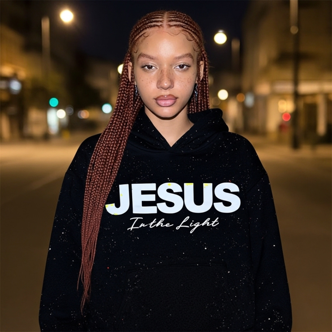 Jesus is The Light Rhinestone Hoodie