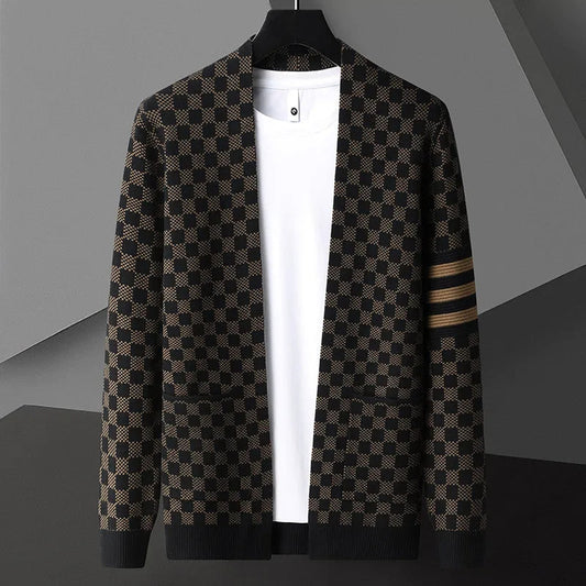 Monarch Checkered Knit Cardigan