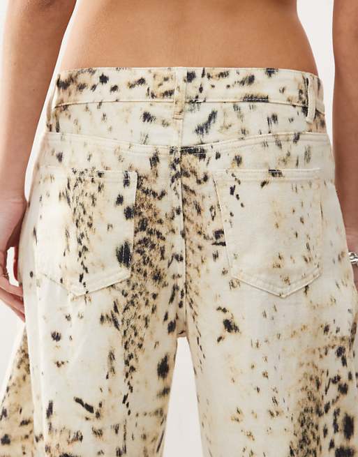 Leopard Barrel Leg Jean