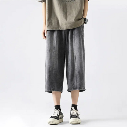 District Wide-Leg Denim Short