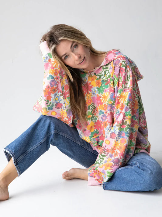 RAINBOW FLORAL HOODIE