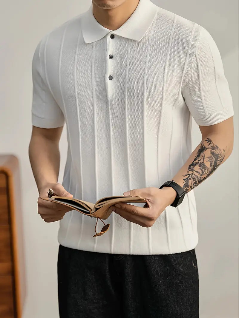 Riviera Textured Knit Polo Shirt