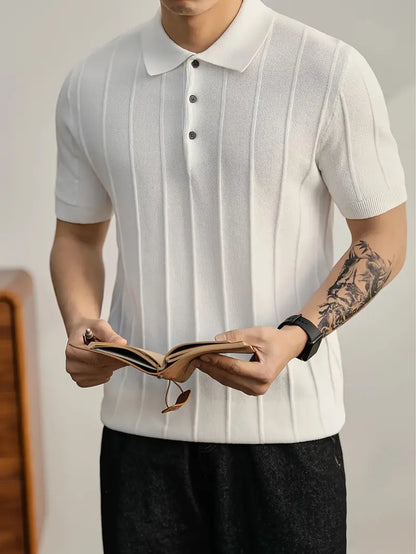 Riviera Textured Knit Polo Shirt