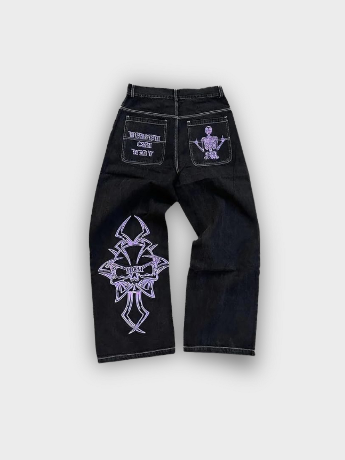 Amalfi® Embroidered Baggy Jeans