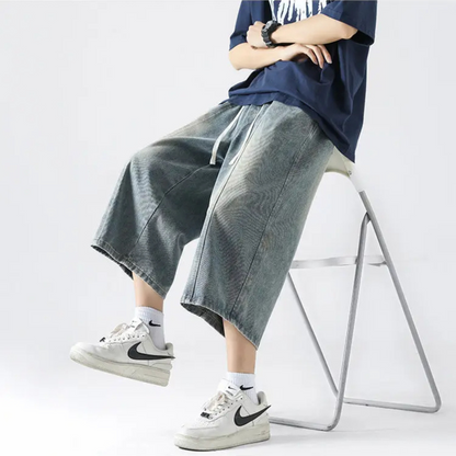 District Wide-Leg Denim Short