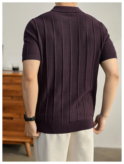 Riviera Textured Knit Polo Shirt