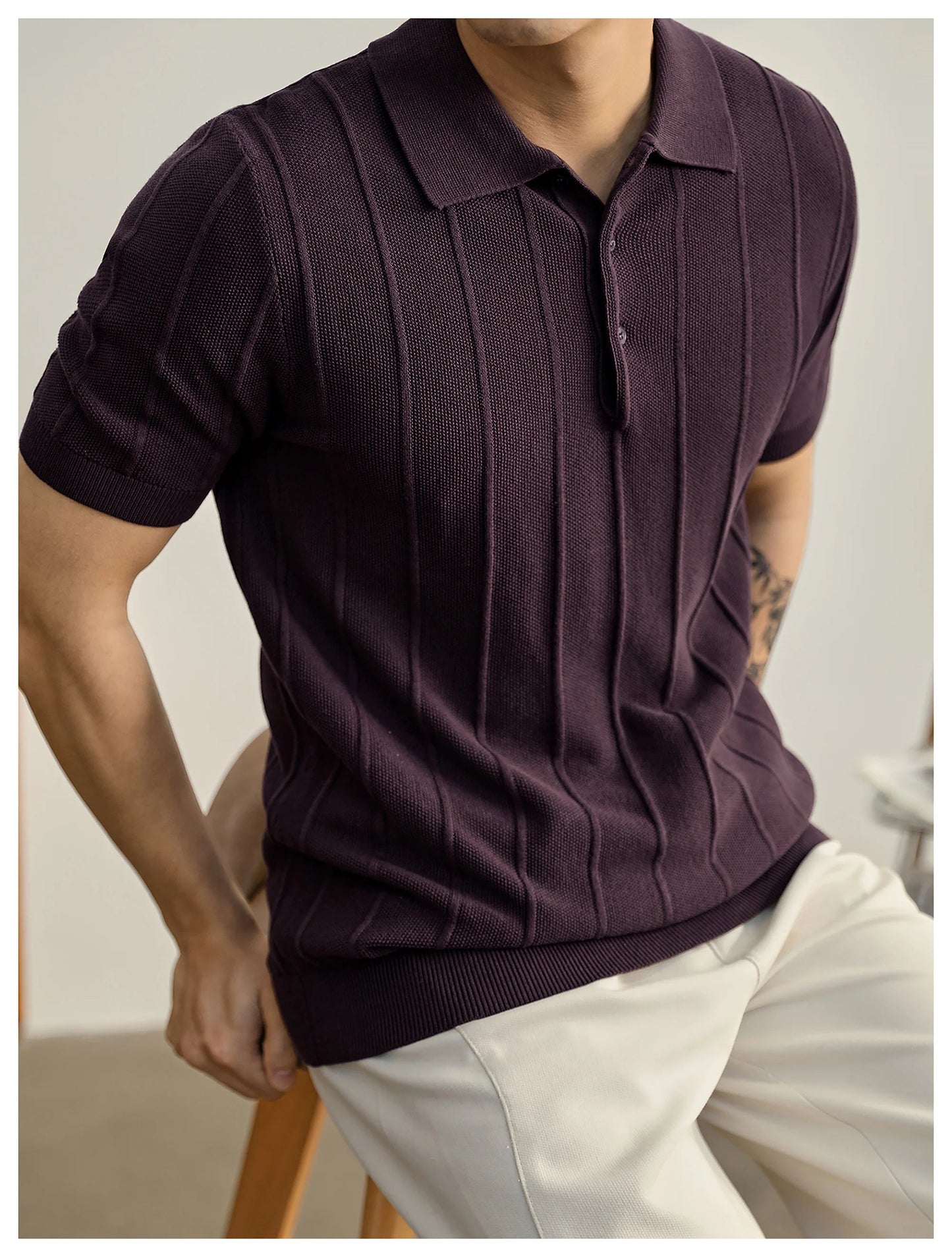 Riviera Textured Knit Polo Shirt