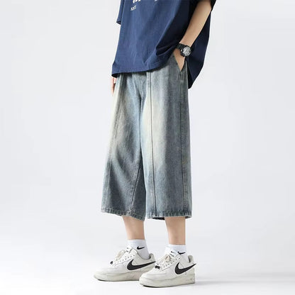 District Wide-Leg Denim Short