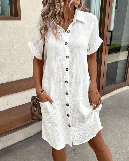 Helene Button Down Linen Dress