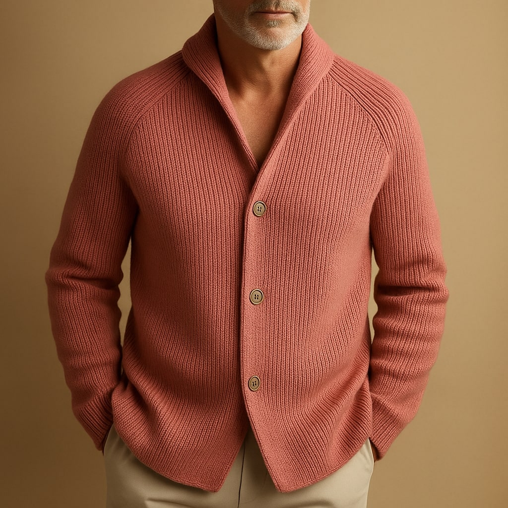 Silvoro | Corduroy Wool Cardigan For Men