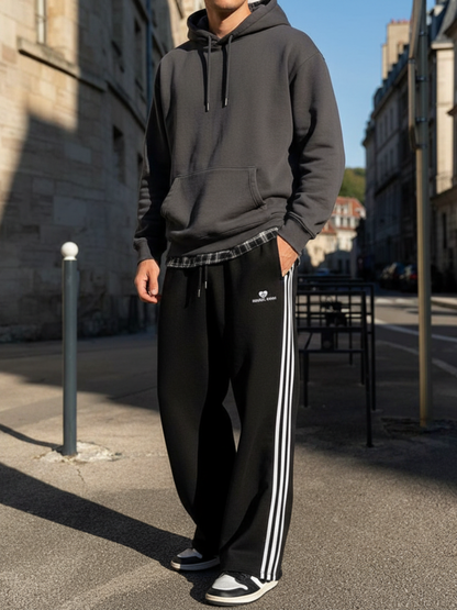 Amalfi Plaid Layer Wide-Leg Sweatpants