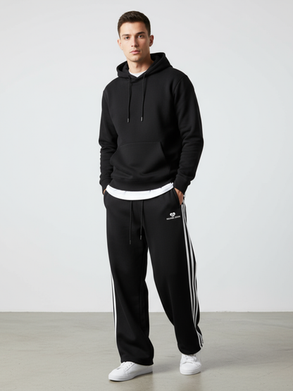 Amalfi Plaid Layer Wide-Leg Sweatpants