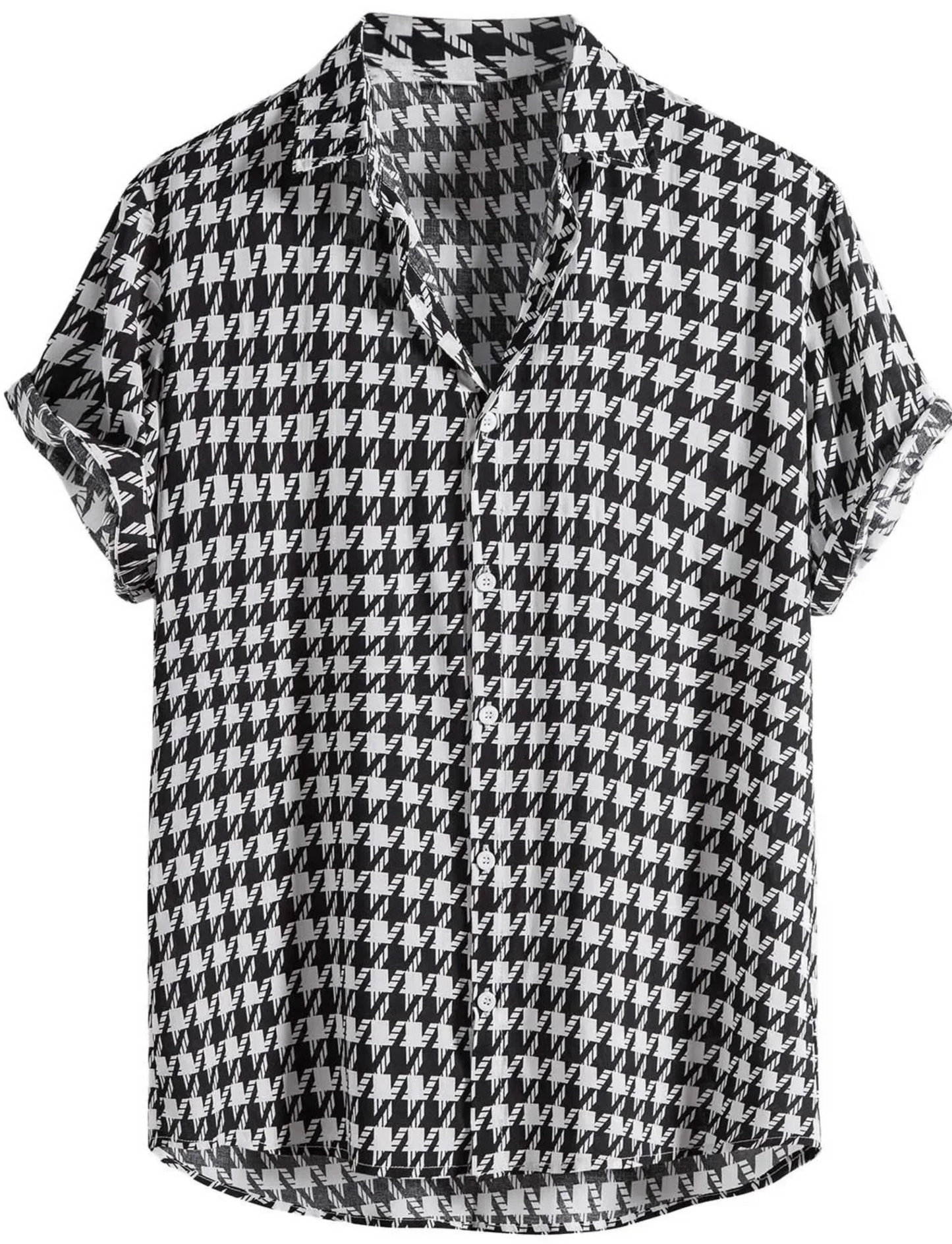 Monte Carlo Houndstooth Button-Up