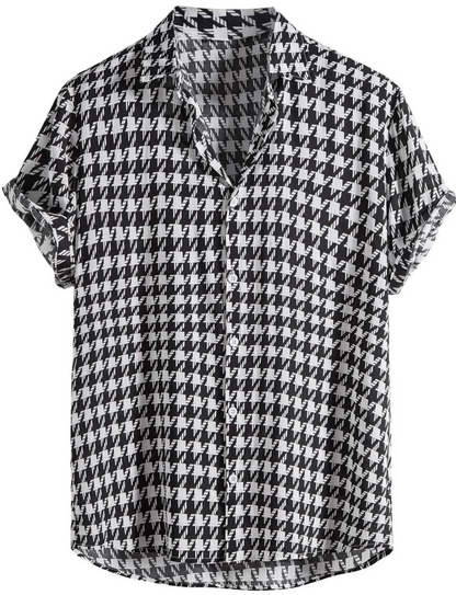 Monte Carlo Houndstooth Button-Up