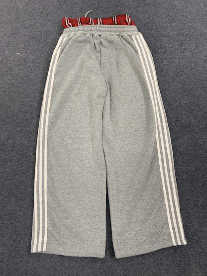 Amalfi Plaid Layer Wide-Leg Sweatpants