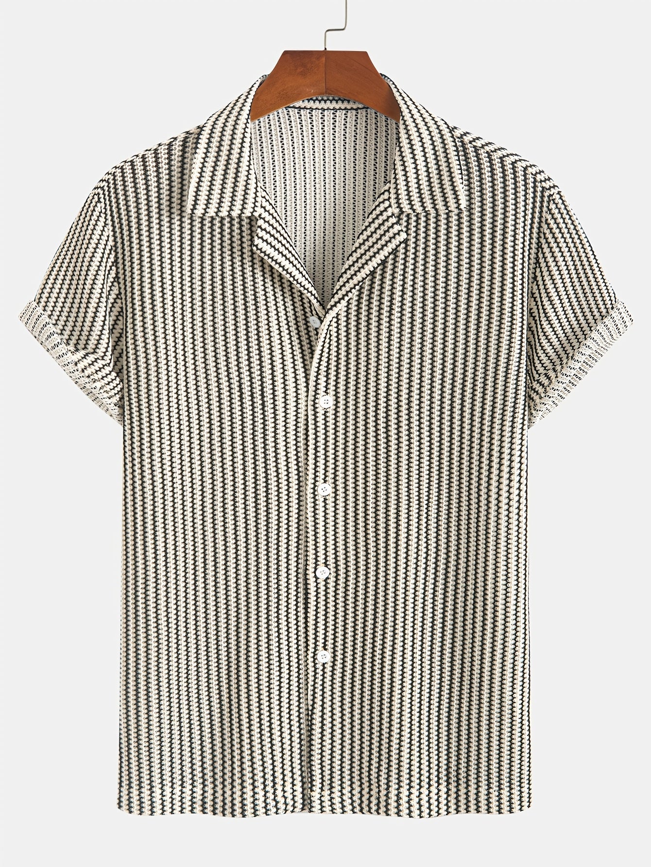 Valen Knit Striped Button Up