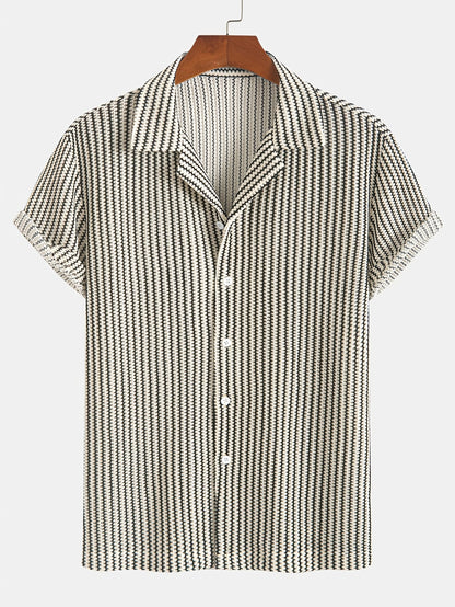 Valen Knit Striped Button Up