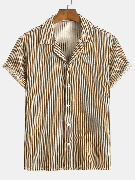 Valen Knit Striped Button Up