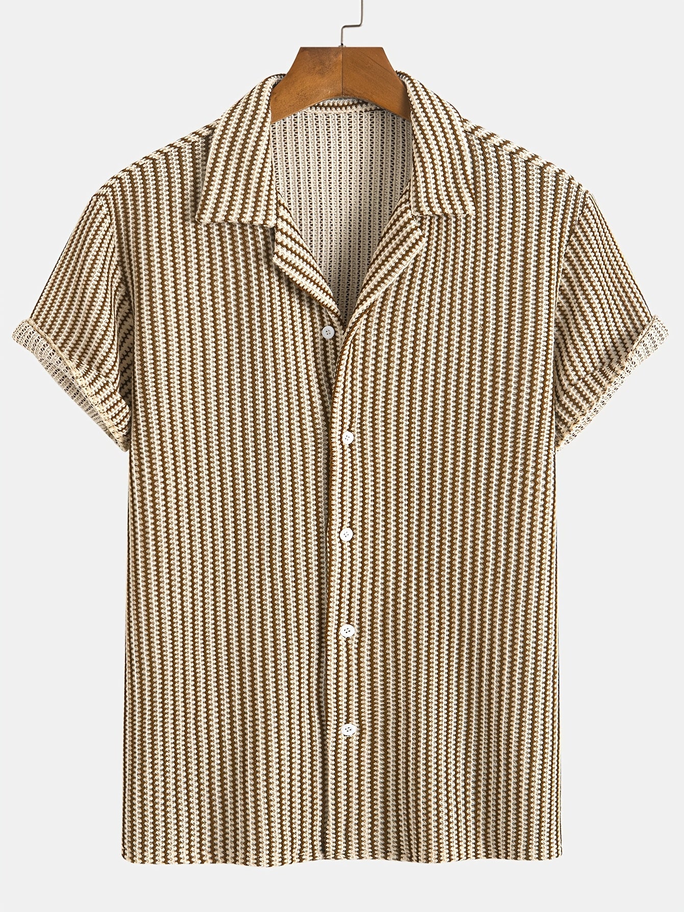 Valen Knit Striped Button Up