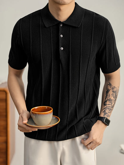 Riviera Textured Knit Polo Shirt