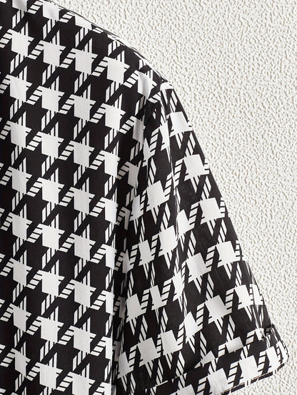Monte Carlo Houndstooth Button-Up