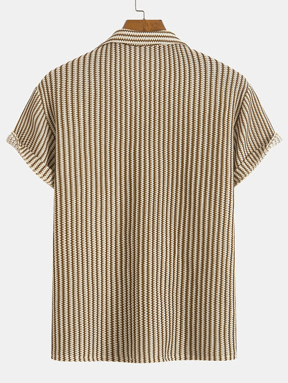 Valen Knit Striped Button Up