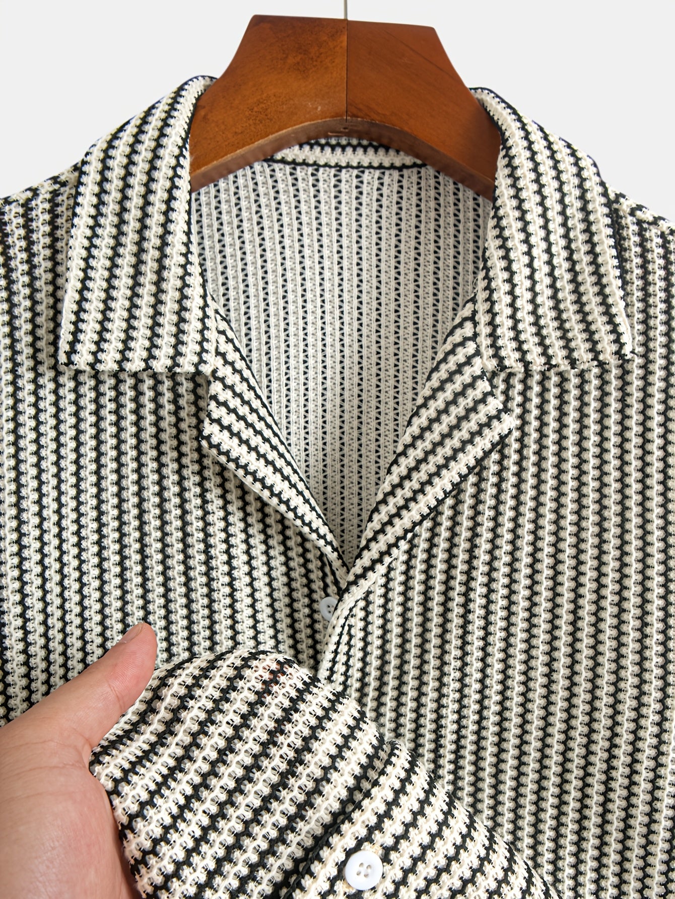 Valen Knit Striped Button Up